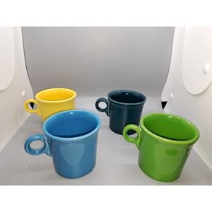 Fiesta HLC Coffee Cup Mug Set Of 4 O Ring Handle Made In USA Vintage Fiestaware